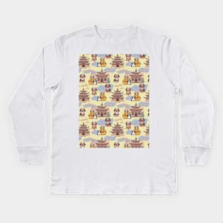 Tibetan terrier and monk Kids Long Sleeve T-Shirt